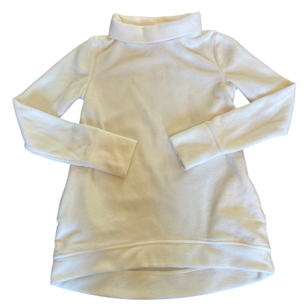 Telluride Clothing Company Fleece Tunic Womens Cream Cowl Neck Pockets XS